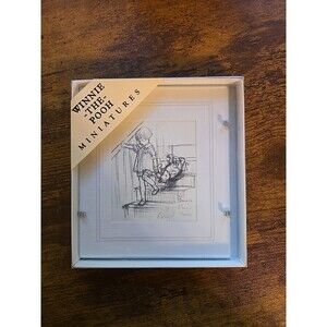Framed MIni Winnie The Pooh Christopher Robin Sketch Illustration Art Print Gift